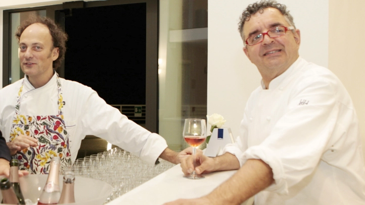Gli chef Moreno Cedroni e Mauro Uliassi