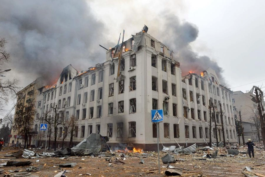 L'Università di Kharkiv colpita dai missili russi