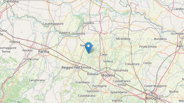 Terremoto nella Bassa Reggiana (foto OpenStreetMap)