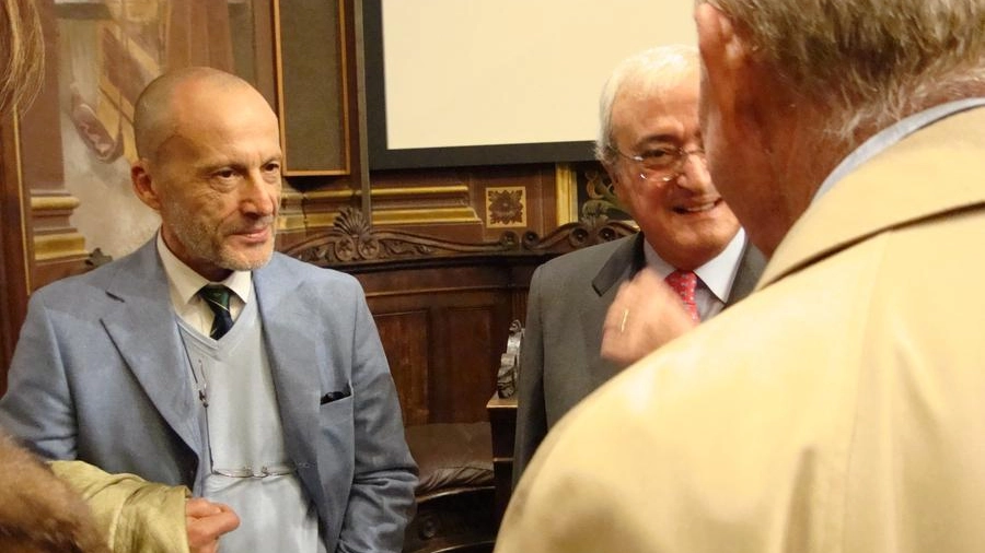 L'editore Aldo Canovari, qui con l'ex ministro Antonio Martino a Macerata