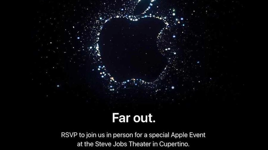 La locandina ufficiale dell'evento Apple del 7 settembre 2022