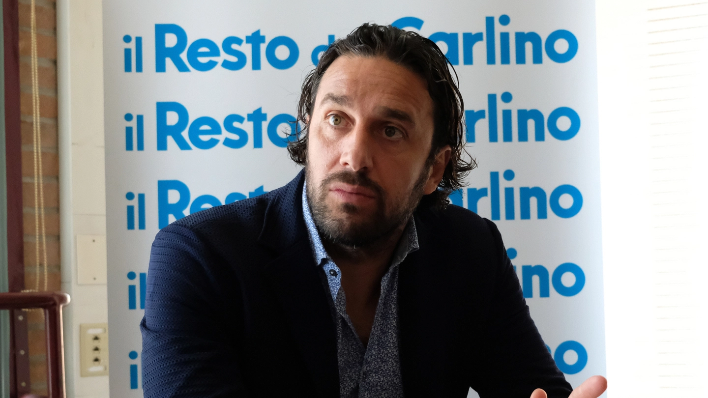 Luca Toni in redazione al Carlino Modena (FotoFiocchi)