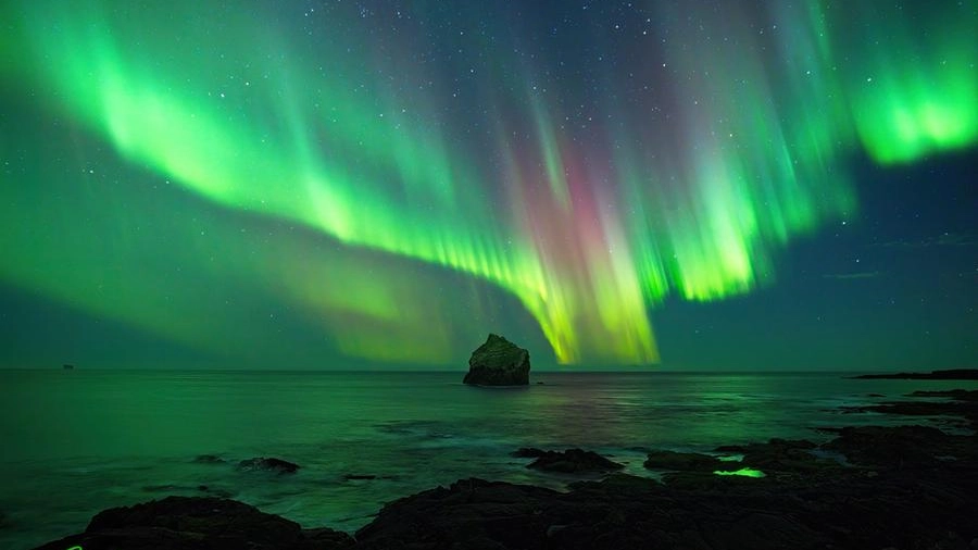 Aurora boreale in Islanda (foto Christopher Mathews)