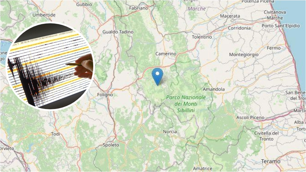 Terremoto oggi nelle Marche, epicentro nel Maceratese (mappa da Ingv)