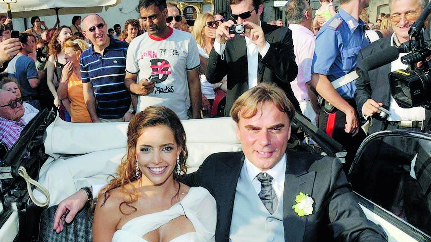 Andrea Griminelli nel giorno delle nozze con Rossana Redondo nel 2008