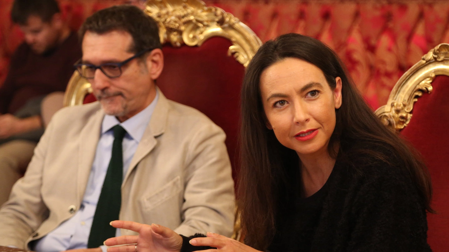 Virginio Merola e Irene Priolo, nuovo assessore alla Mobilità di Bologna (Foto Schicchi)