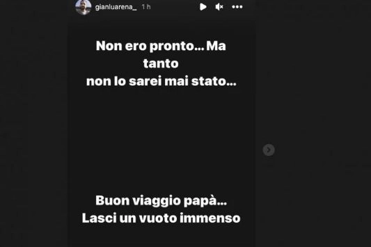 Il post Instagram del figlio di Bruno Arena