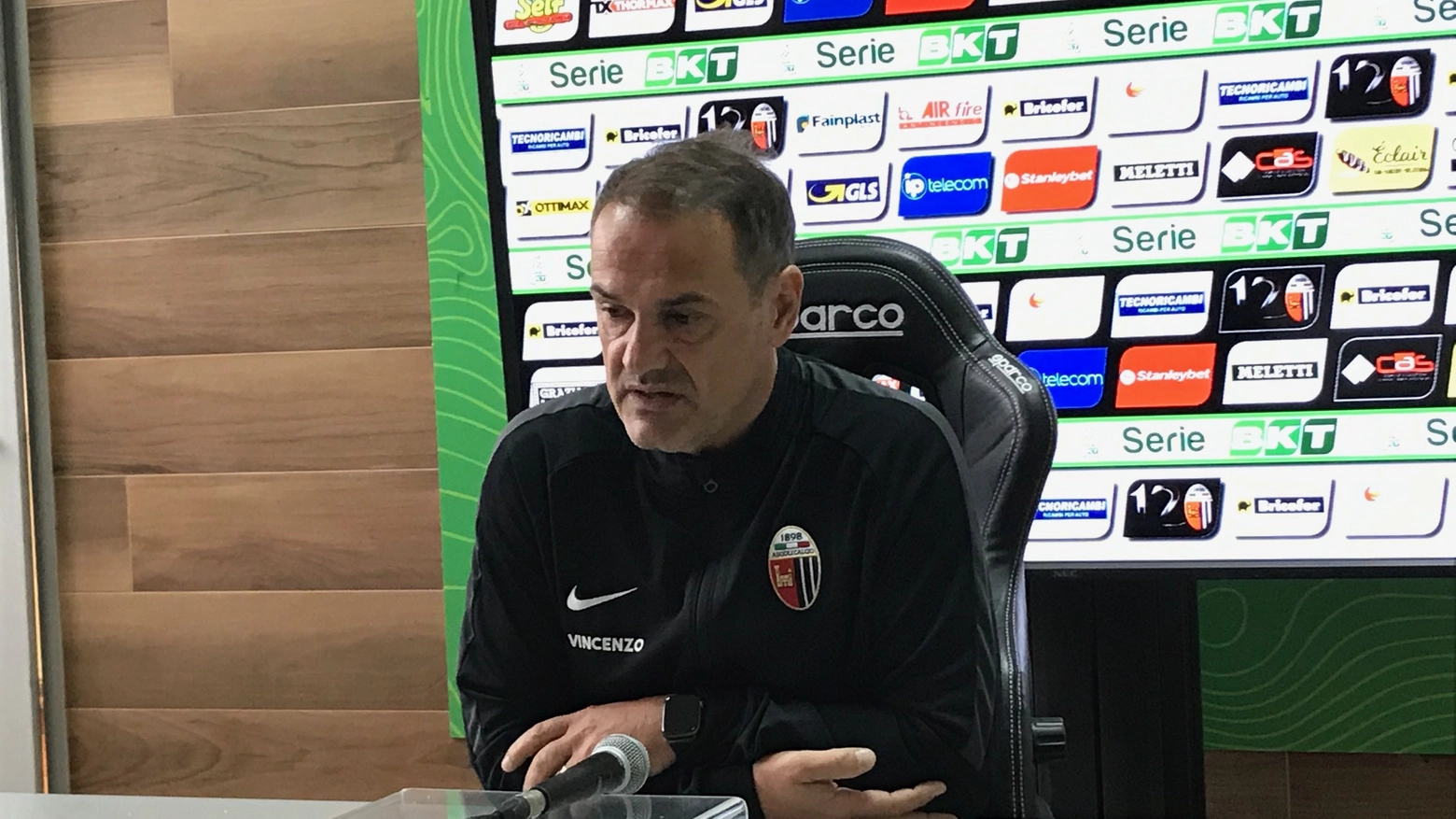 Il tecnico dell'Ascoli Vincenzo Vivarini alla vigilia della sfida con lo Spezia