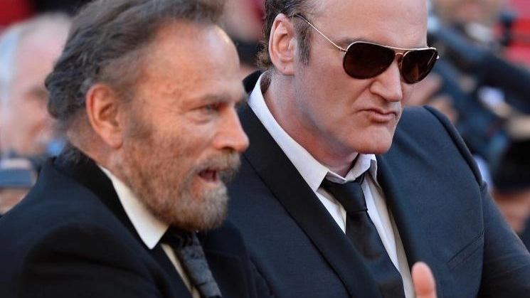 Franco Nero (79 anni) e Tarantino (58) alla presentazione di Django Unchained (2012)
