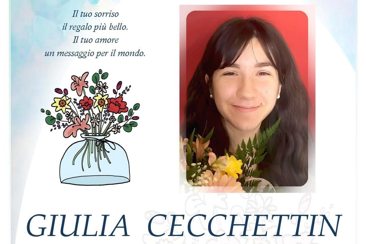 L'epigrafe dei funerali di Giulia Cecchettin affissa a Vigonovo