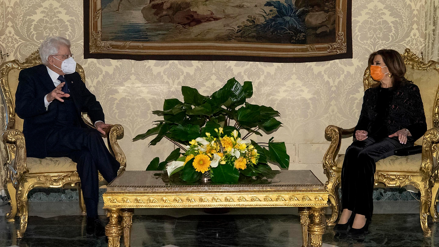 Il presidente Mattarella a colloquio con la presidente del Senato Casellati (Ansa)