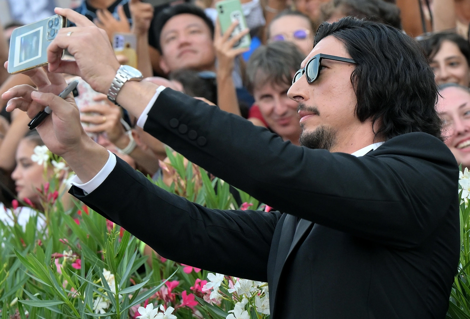US actor Adam Driver arrives for the premiere of 'Ferrari' during the 80th Venice Film Festival in Venice, Italy, 31 August 2023. The movie is presented in official competition 'Venezia 80' at the festival running from 30 August to 09 September 2023.  ANSA/ETTORE FERRARI