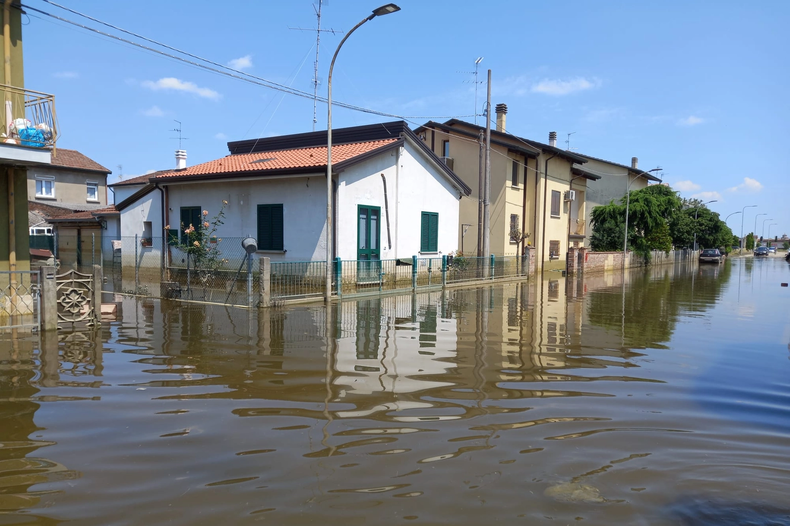 Una delle immagini di Conselice (Ravenna), tra le zone più colpite dall'alluvione del 16 maggio scorso