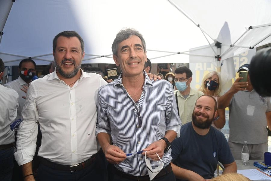 Matteo Salvini con Fabio Battistini