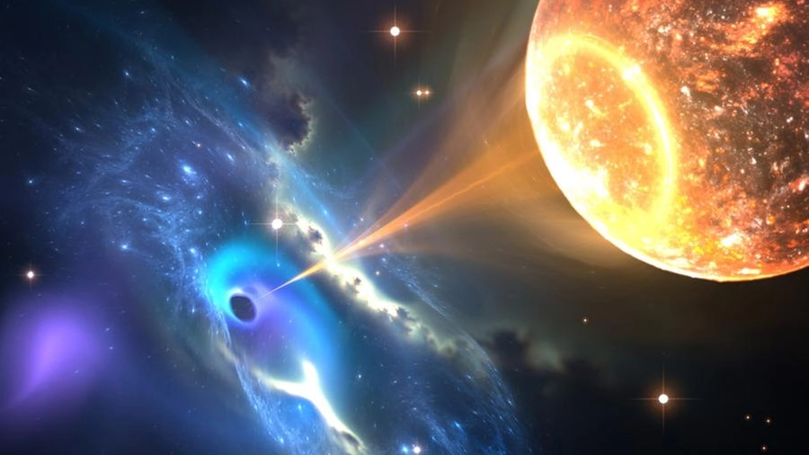 Una stella inghiottita da un buco nero