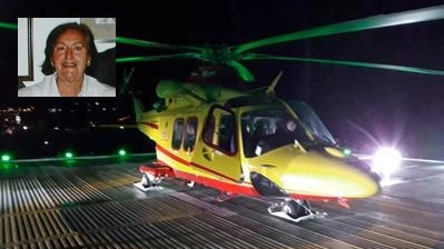 Laura Ghedini (nel riquadro) è stata trasportata in elicottero in ospedale