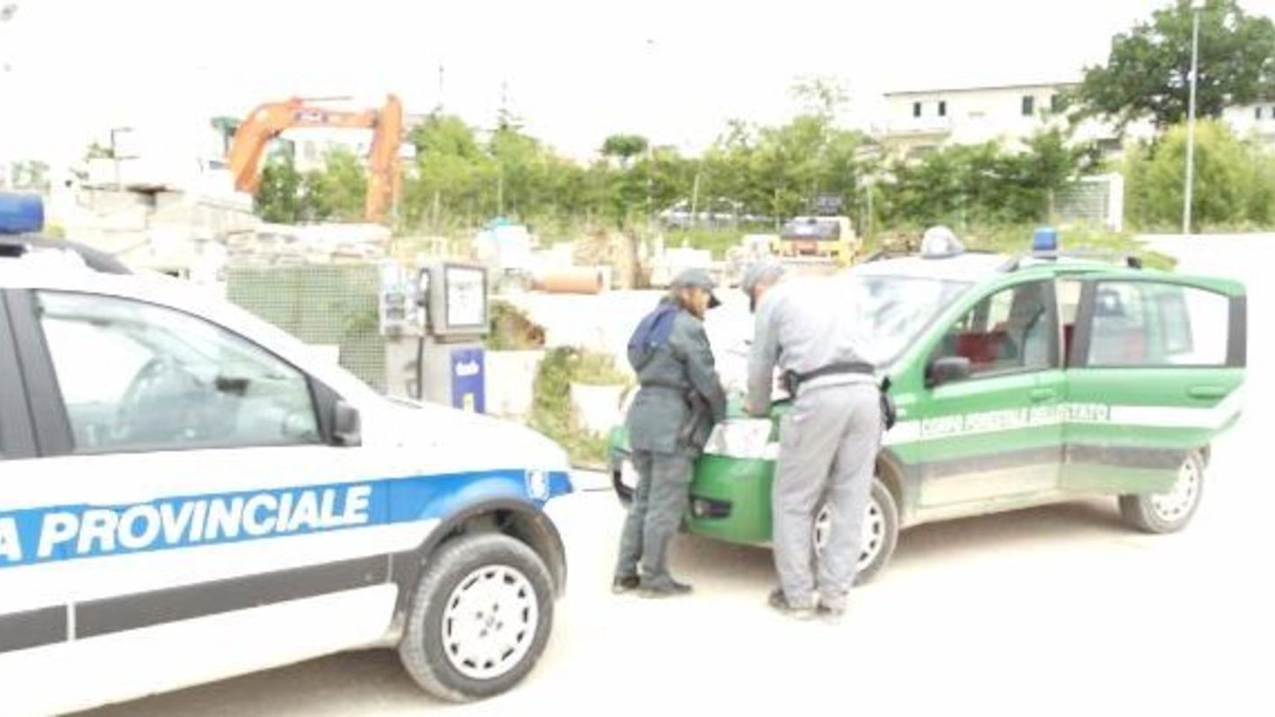 Polizia provinciale e Forestale durante i controlli