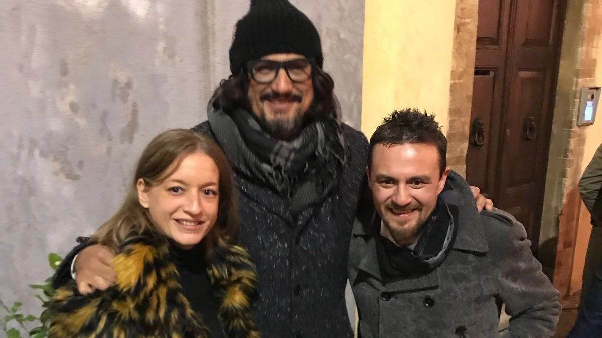 Lo chef Borghese con i coniugi Rachele e Gabriele Giacomucci subito dopo la premiazione