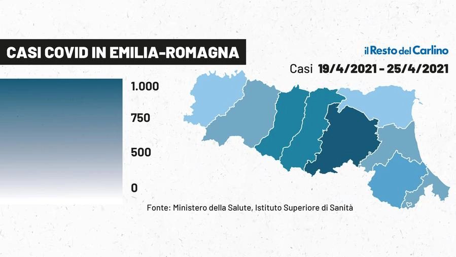 Covid, la mappa dei contagi in Emilia Romagna