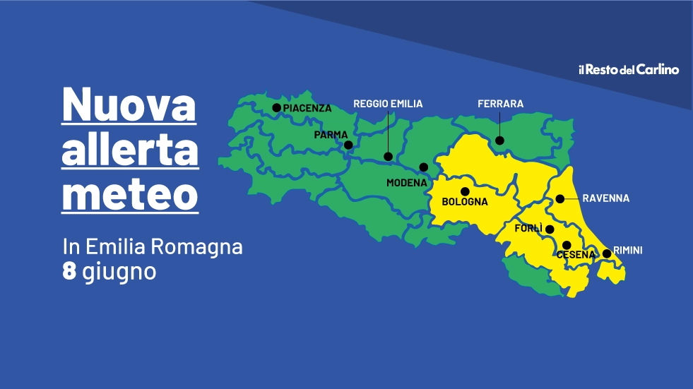 L'allerta meteo per giovedì 8 giugno in Emilia Romagna