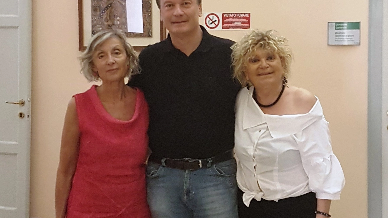 Il dg dell'Ausl Andrea Rossi con Rina Sperindio e Nadia Nanni