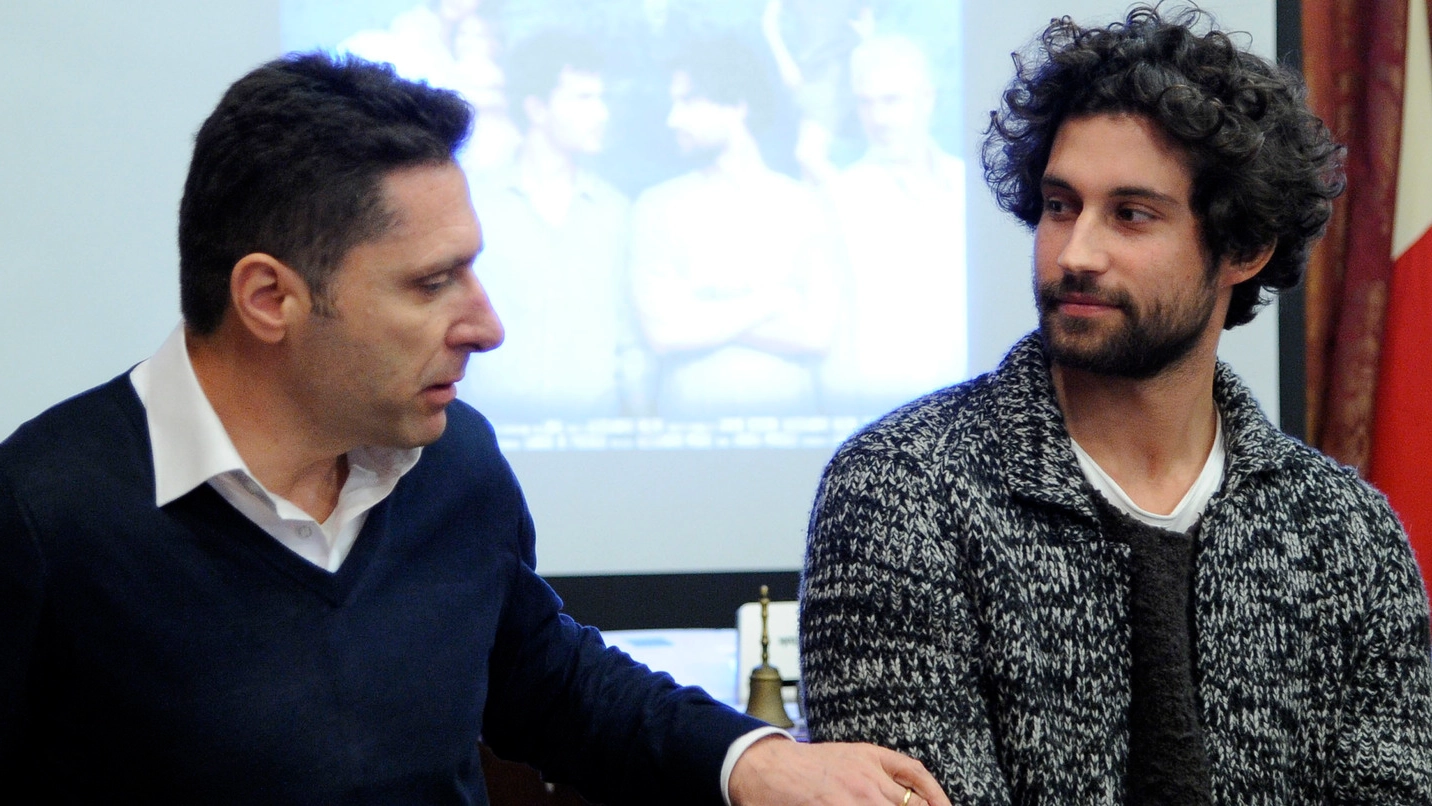 Il produttore Mario Tordini con l’attore Simone Riccioni (foto Calavita)