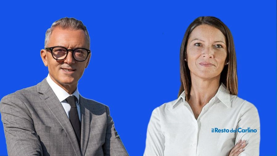 I due candidati al ballottaggio a Bovolone, Orfeo Pozzani e Silvia Fiorini