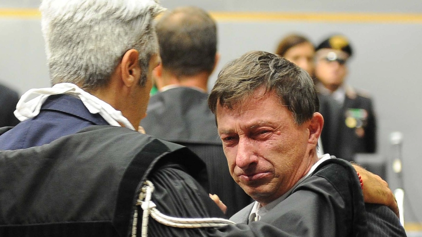 Mirco Alessandrini in tribunale nel giorno della condanna di Gratien Sotto il marito di Guerrina Piscaglia in pista al  Jolly di Novafeltria