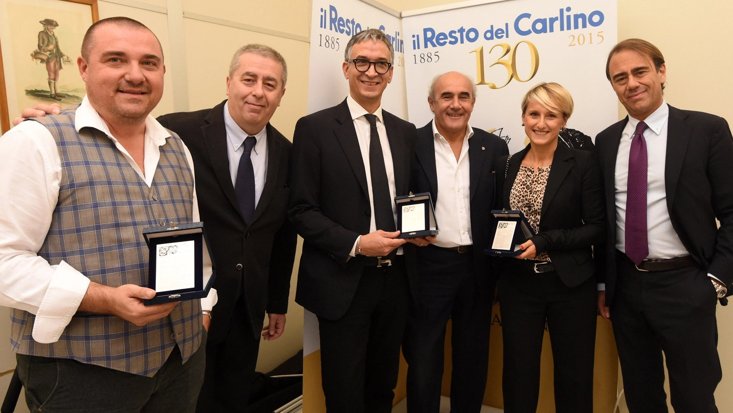 Da sinistra: Christian Pavani, Franco Caniato, Gianluca Muratori, Beppe Boni, Federica Palumbi, Andrea Cangini (Schicchi)