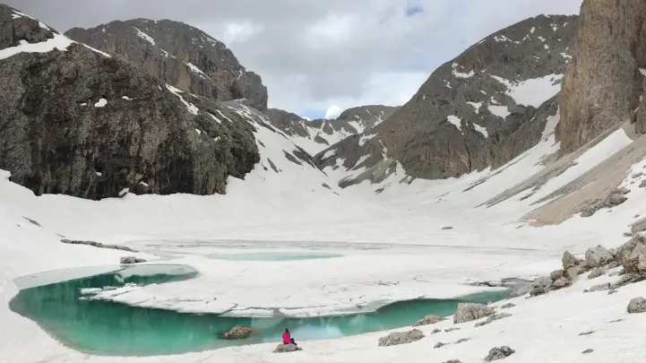 Il ghiacciaio della Marmolada in una splendida foto del sito Dolomiti Unesco