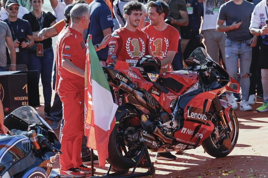 Pecco Bagnaia campione con la Ducati (Ansa)