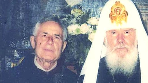 Padre Tommaso Toschi con il patriarca di Mosca Alessio II