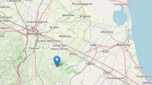 Terremoto di magnitudo 3.0 registrata nel bolognese (fonte Ingv OpenStreetMap)