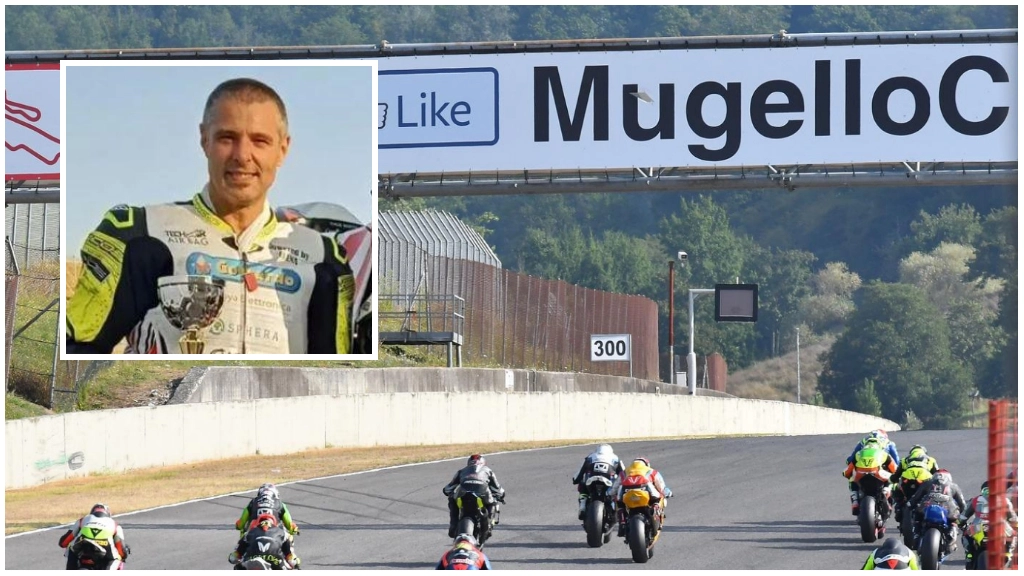 Nicola Sartori e il circuito dell'autodromo del Mugelo durante la gara