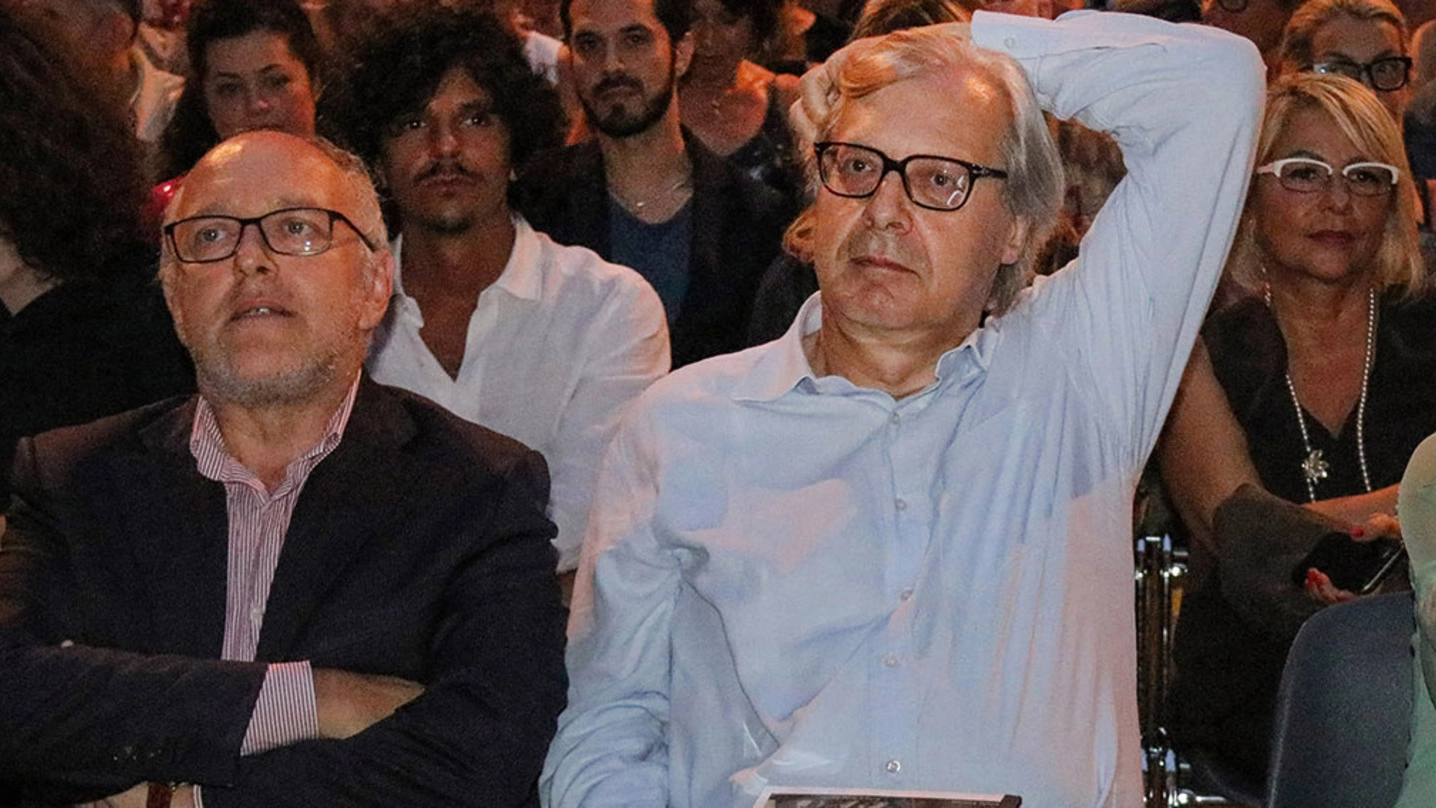 Tiziano Tagliani e Vittorio Sgarbi a un’iniziativa in Castello