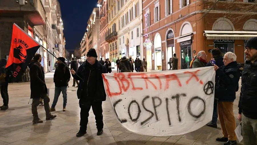 La manifestazione di protesta per Cospito ieri a Roma