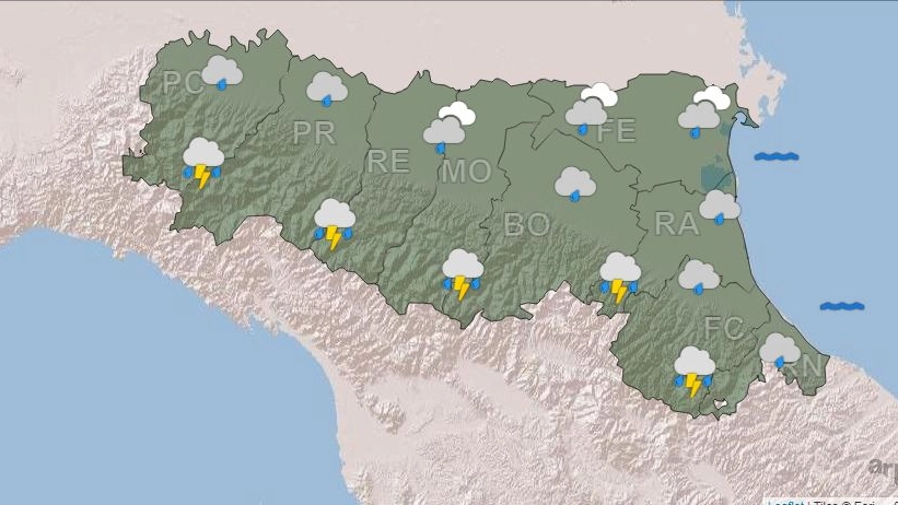 Allerta meteo temporali per l'Emilia Romagna