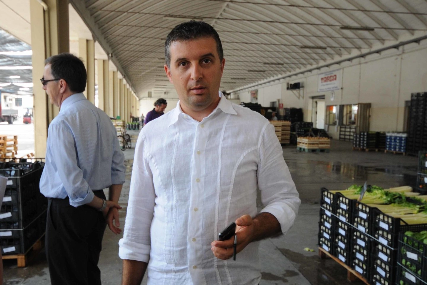 Rossano Fontan direttore del mercato di Lusia (Foto Donzelli)