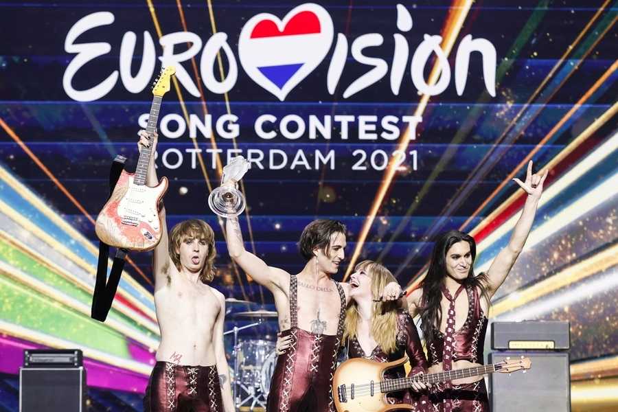 La vittoria dei Maneskin all'Eurovision (foto Ansa)