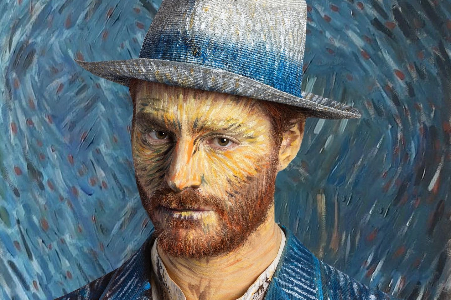 Autoritratto di Van Gogh (trucco Giorgia Blancato, foto Bruno Cattani)