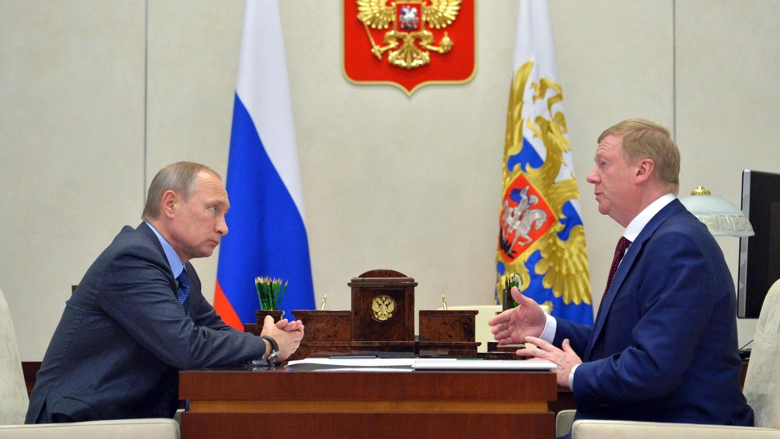 Il presidente russo Putin con Anatoly Chubais 