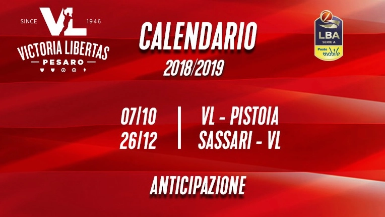 Anteprima calendario stagione 2018/19