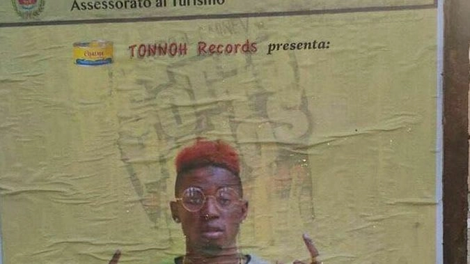 Il manifesto del concerto del rapper Bello Figo