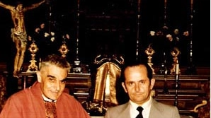 Monsignor Luciano Sarti con Vincenzo Cavina