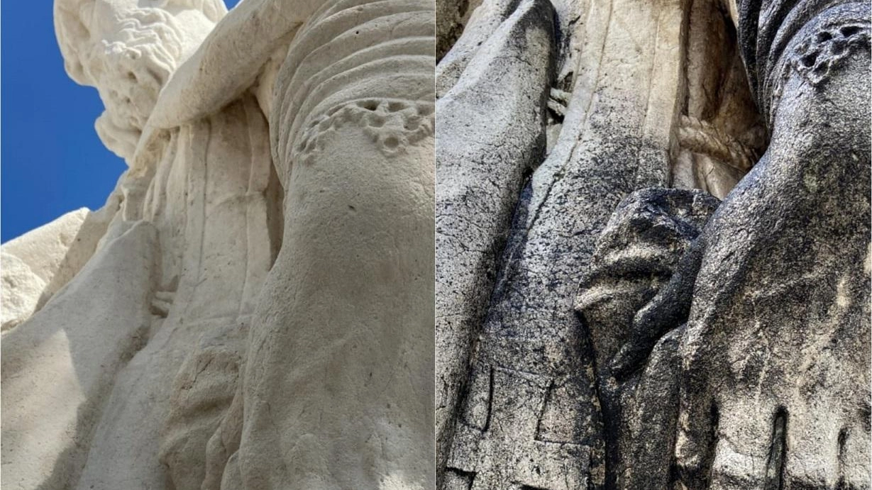 Il restauro della bellezza  San Giorgio e San Maurelio  Riqualificate le statue