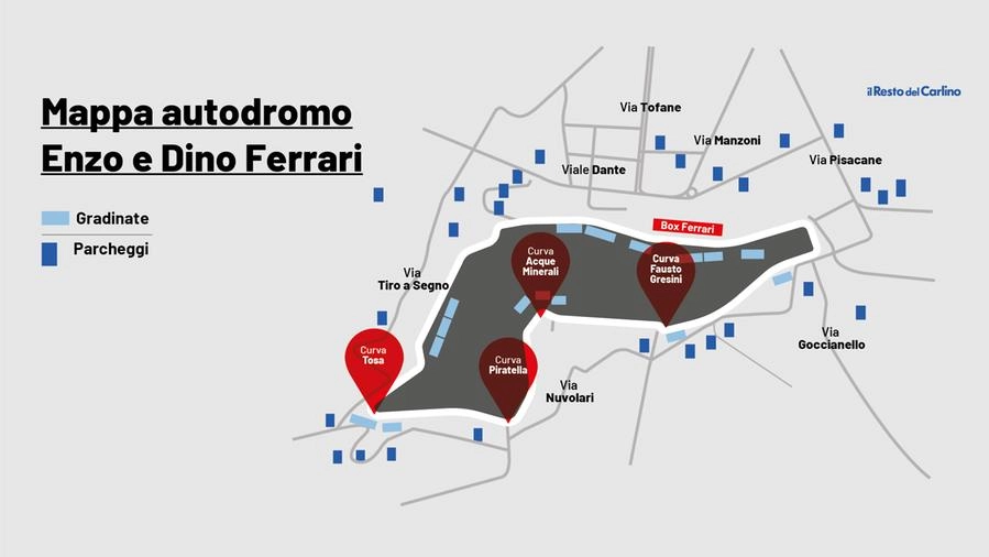 F1 a Imola: la mappa dell'Autodromo