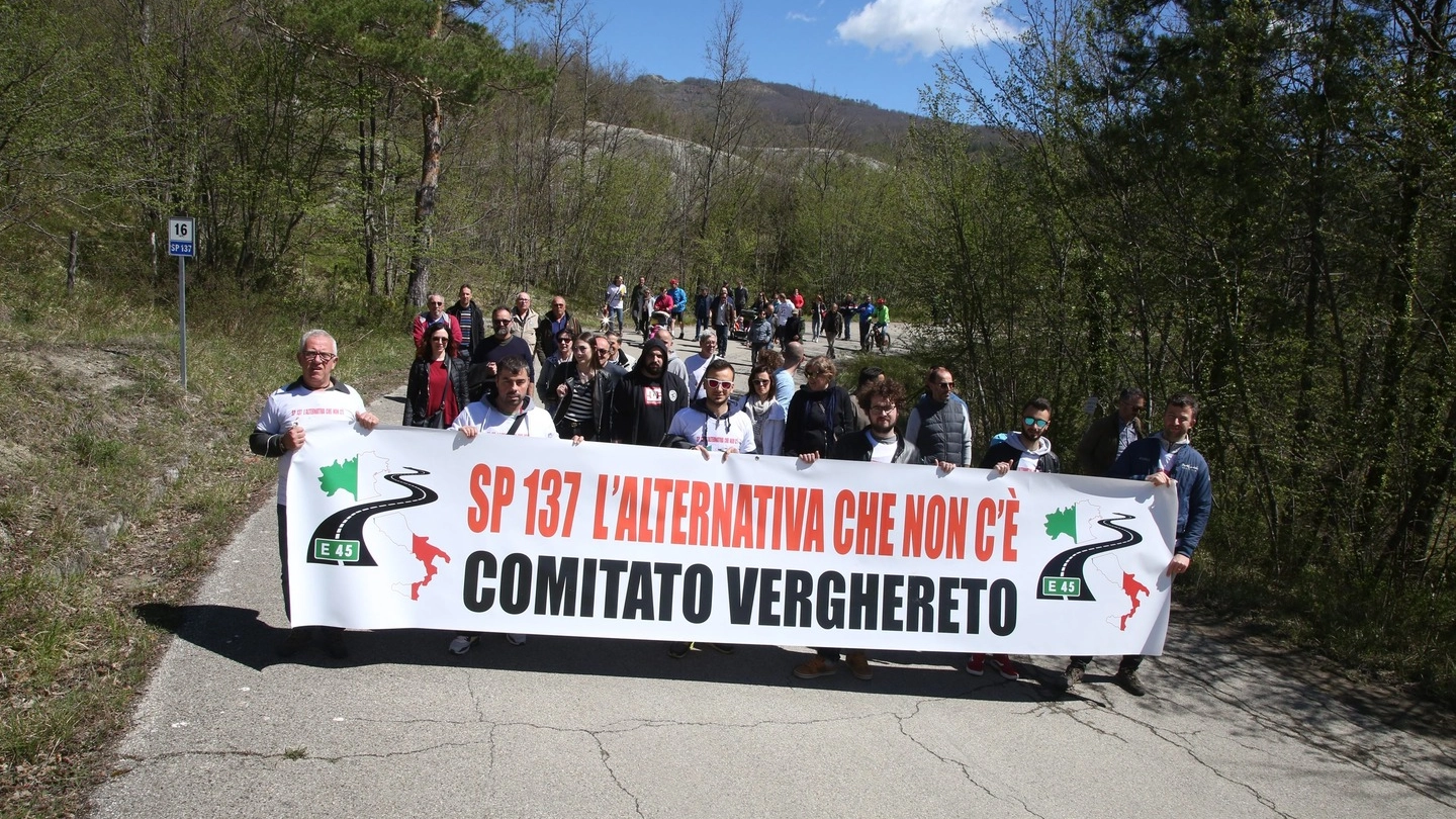 E45, la manifestazione di protesta a Verghereto (Foto Ravaglia)