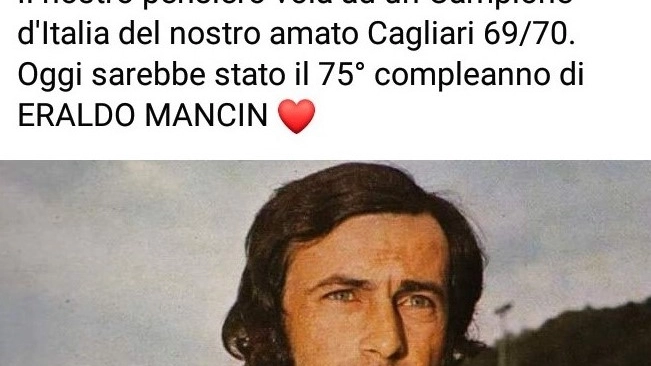 La foto di Mancin nel post del Cagliari Club