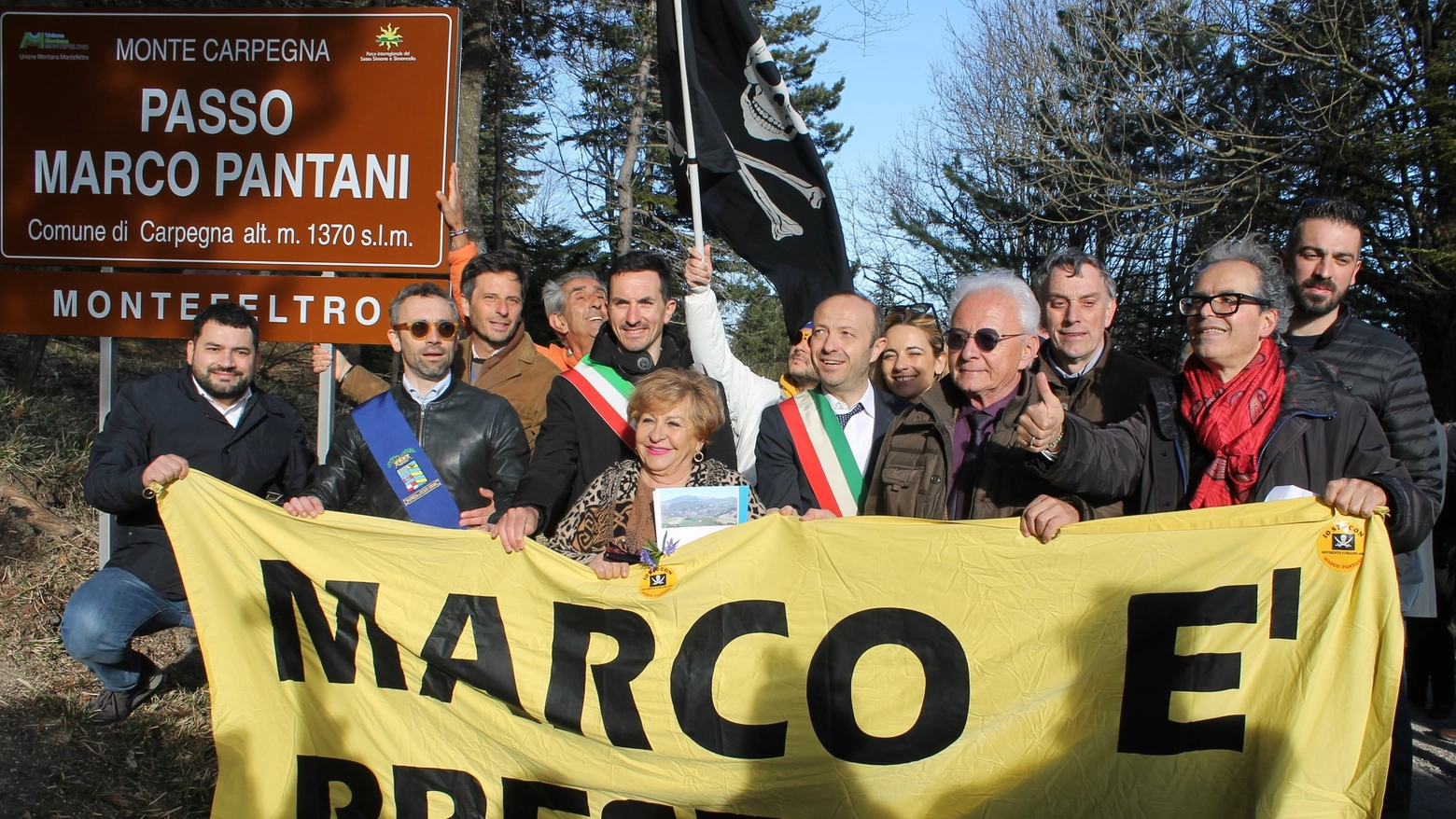 L'inaugurazione del Passo Marco Pantani sul monte Carpegna