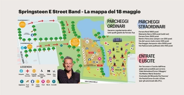 Concerto Springsteen a Ferrara: mappa, parcheggi e strade chiuse